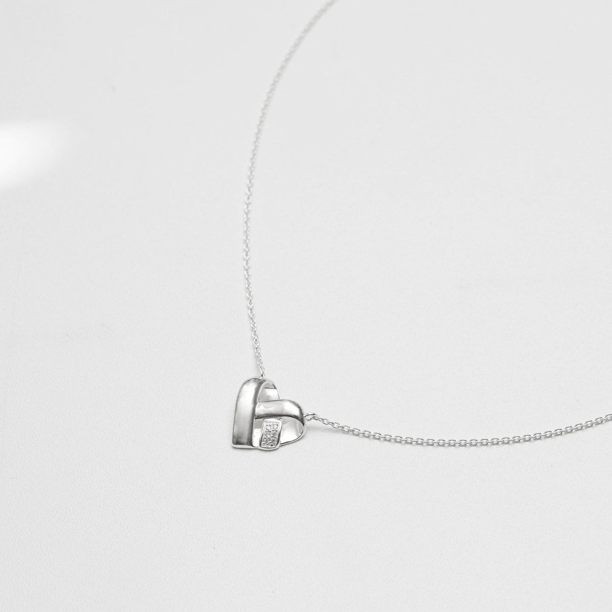 Simply Silver Recycled Sterling Silver 925 Knotted Heart Pendant Necklace