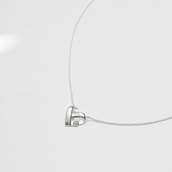 Simply Silver Recycled Sterling Silver 925 Knotted Heart Pendant Necklace