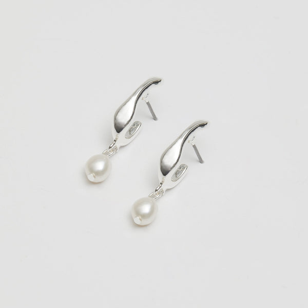 Jon Richard Silver Plated Freshwater Pearl Drop Earrings