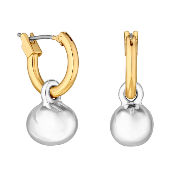 Jon Richard Two Tone Plated Polished Ball Mini Hoop Earrings