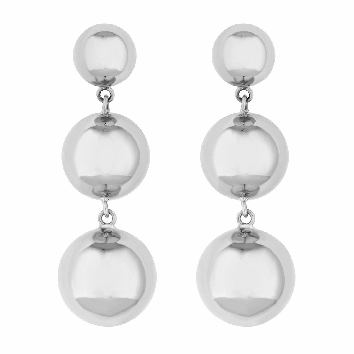 Jon Richard Recycled Silver Plated Polished Orb Earrings