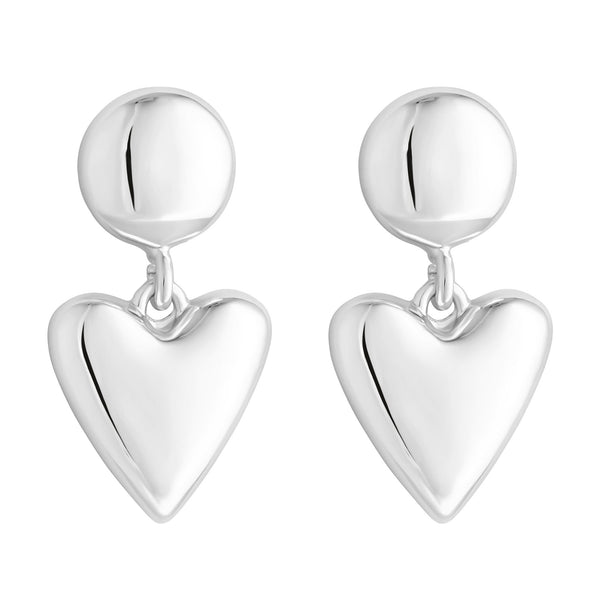 Jon Richard Silver Plated Polished Heart Drop Earrings