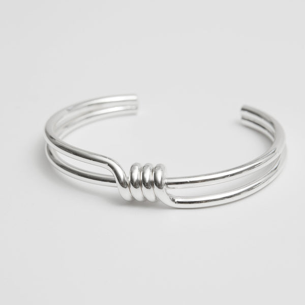 Jon Richard Silver Plated Spring Cuff Bangle Bracelet