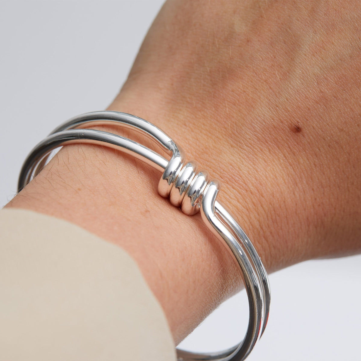 Jon Richard Silver Plated Spring Cuff Bangle Bracelet
