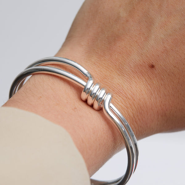Jon Richard Silver Plated Spring Cuff Bangle Bracelet