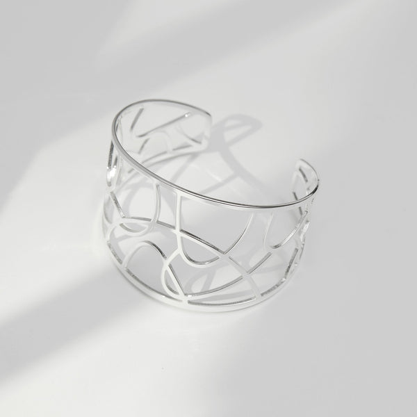 Jon Richard Silver Plated Open Cage Cuff Bangle Bracelet