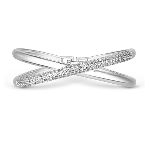 Jon Richard Silver Plated Cross Over Bangle Bracelet