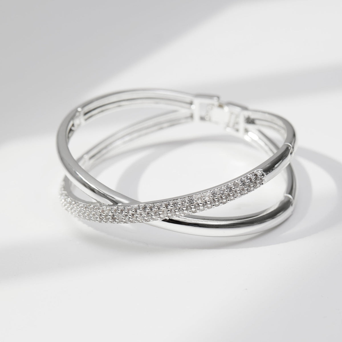 Jon Richard Silver Plated Cross Over Bangle Bracelet