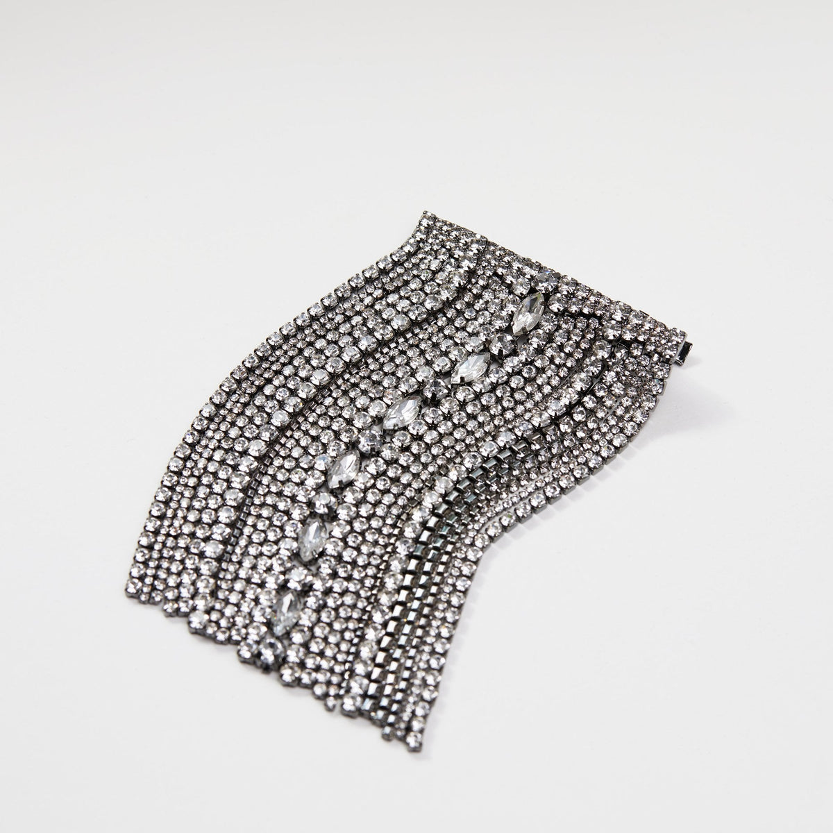 Mood Silver Crystal Statement Waterfall Hair Barrette