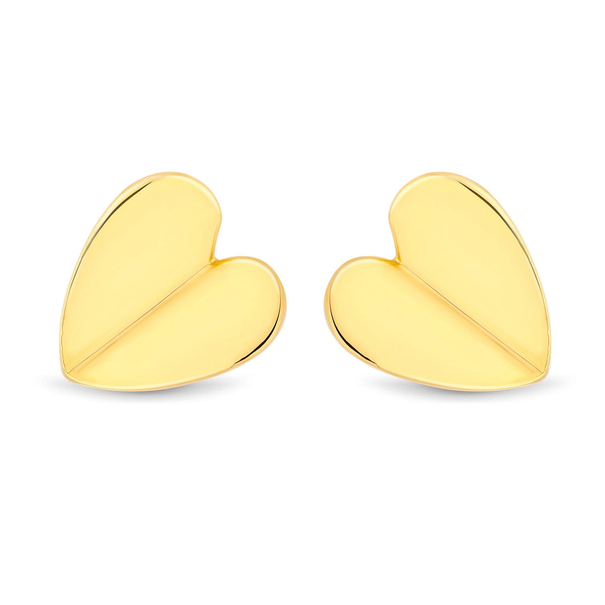 Simply Silver Recycled Gold Plated Sterling Silver 925 Heart Stud Earrings