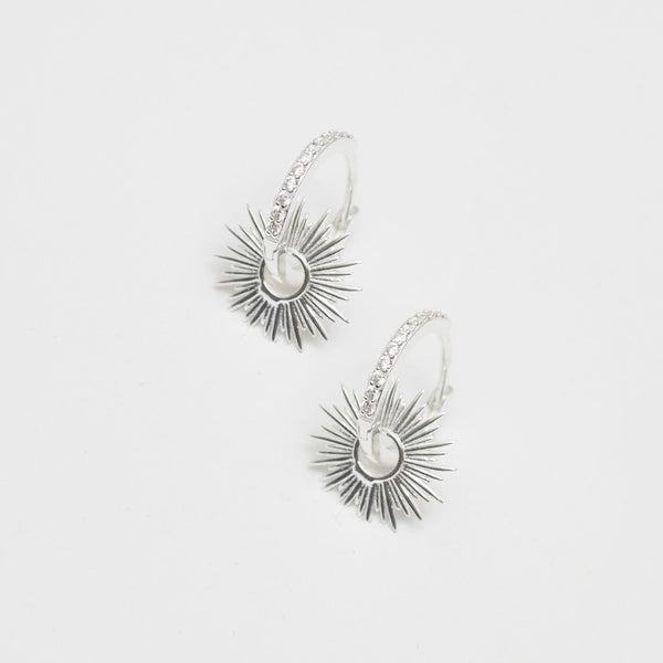 Simply Silver Sterling Silver 925 Starburst Charm Earrings