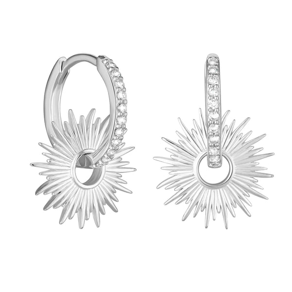 Simply Silver Sterling Silver 925 Starburst Charm Earrings