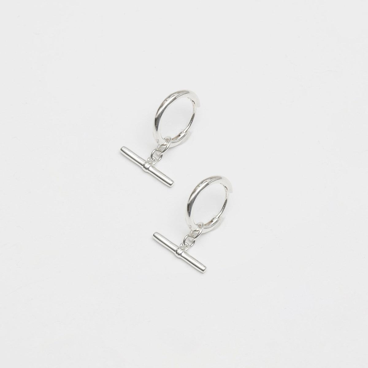 Simply Silver Sterling Silver 925 T Bar Hoop Earrings