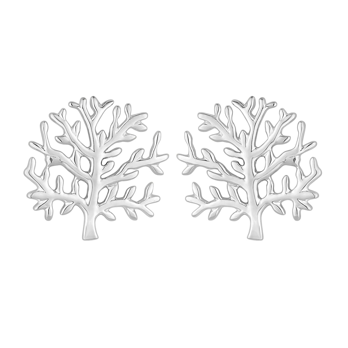 Simply Silver Sterling Silver 925 Tree of Love Stud Earrings