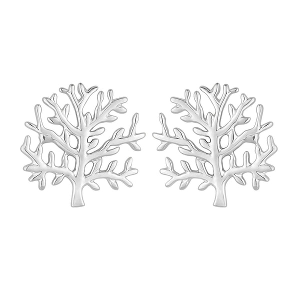 Simply Silver Sterling Silver 925 Tree of Love Stud Earrings