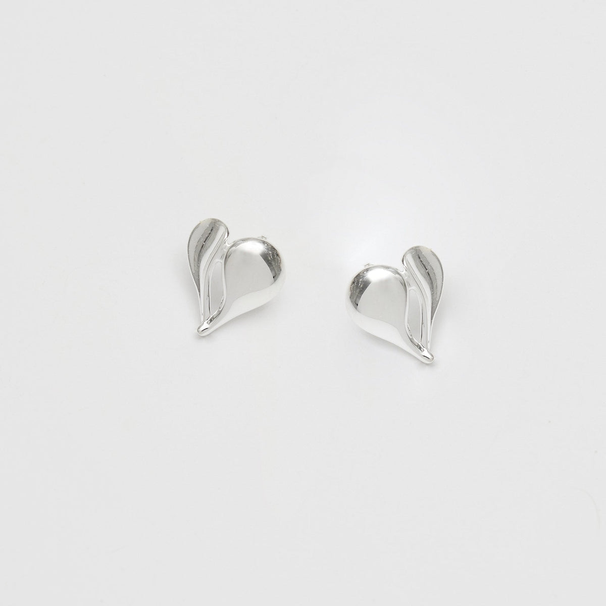 Simply Silver Sterling Silver 925 Polished Heart Stud Earrings