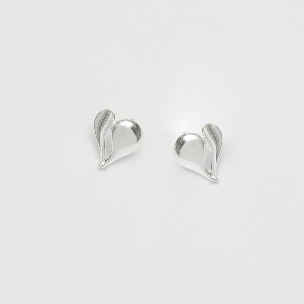 Simply Silver Sterling Silver 925 Polished Heart Stud Earrings