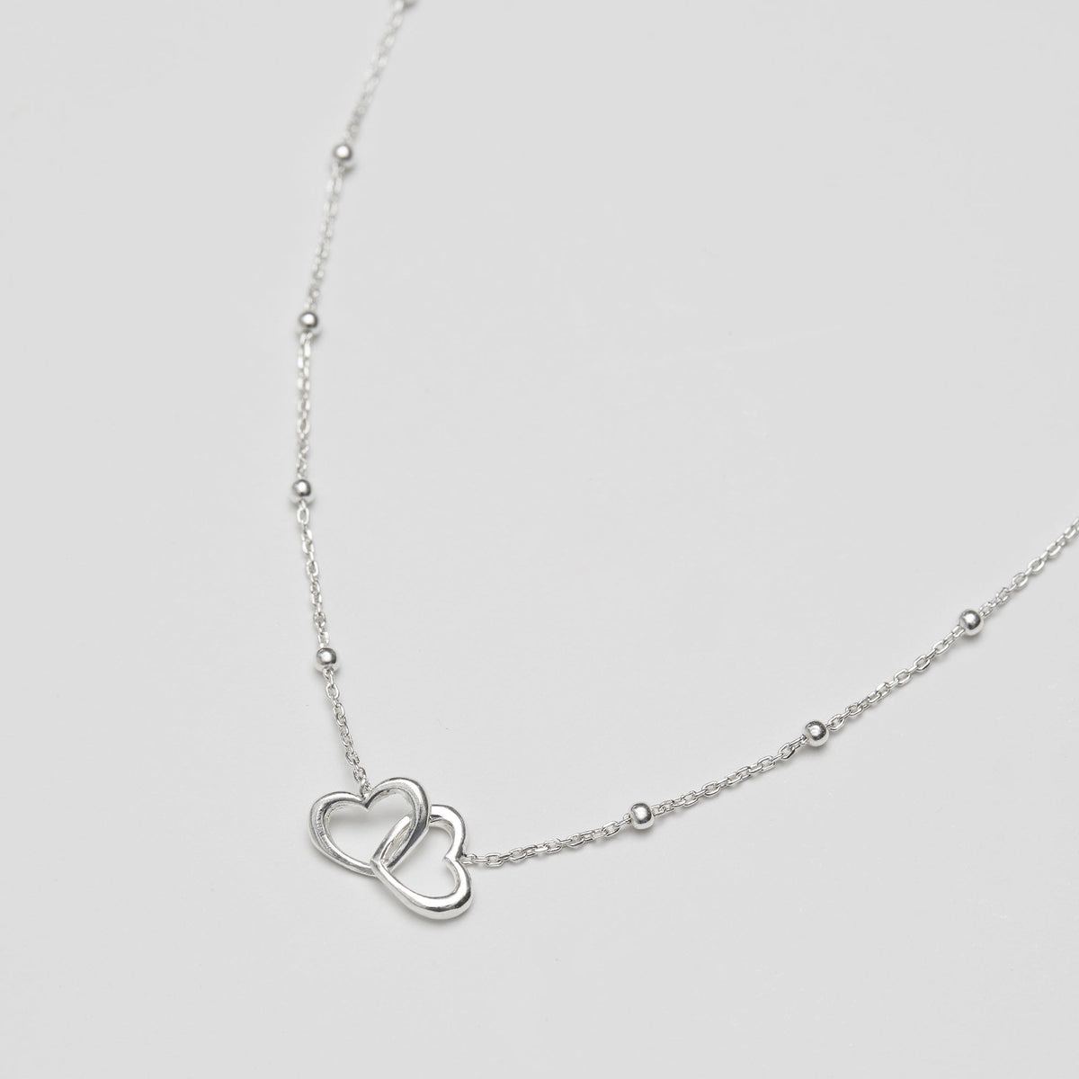 Simply Silver Sterling Silver 925 Interlink Heart Necklace