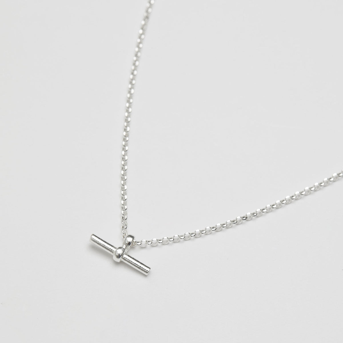 Simply Silver Sterling Silver 925 T Bar Pendant Necklace