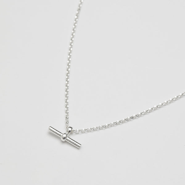 Simply Silver Sterling Silver 925 T Bar Pendant Necklace