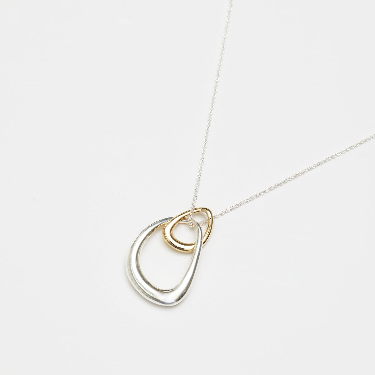 Simply Silver Two Tone Plated Sterling Silver 925 Pendant Necklace