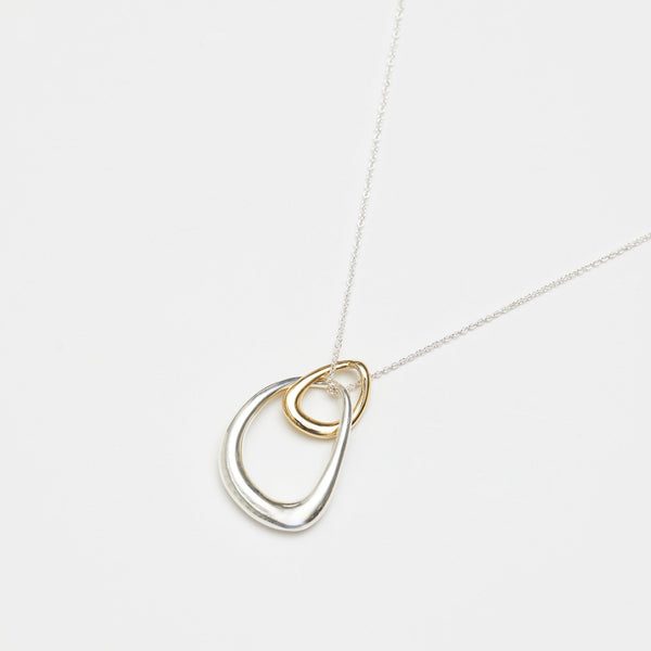 Simply Silver Two Tone Plated Sterling Silver 925 Pendant Necklace
