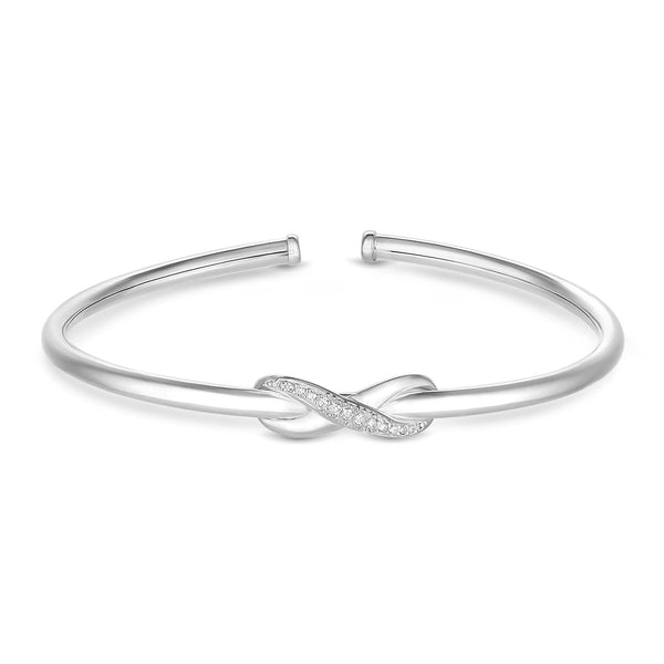 Simply Silver Sterling Silver 925 Cubic Zirconia Infinity Cuff Bracelet