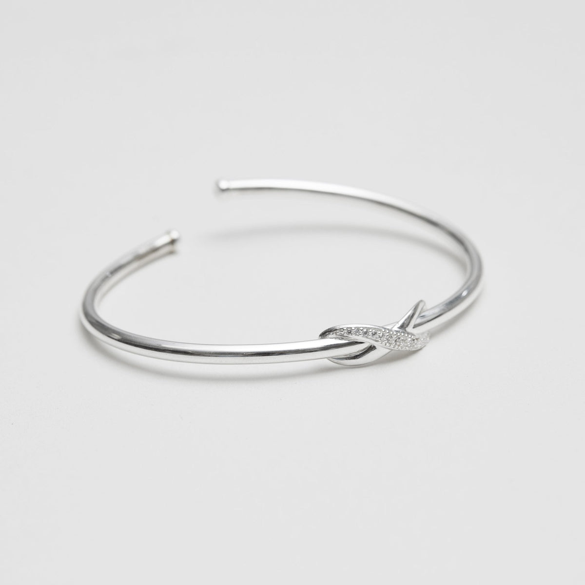 Simply Silver Sterling Silver 925 Cubic Zirconia Infinity Cuff Bracelet