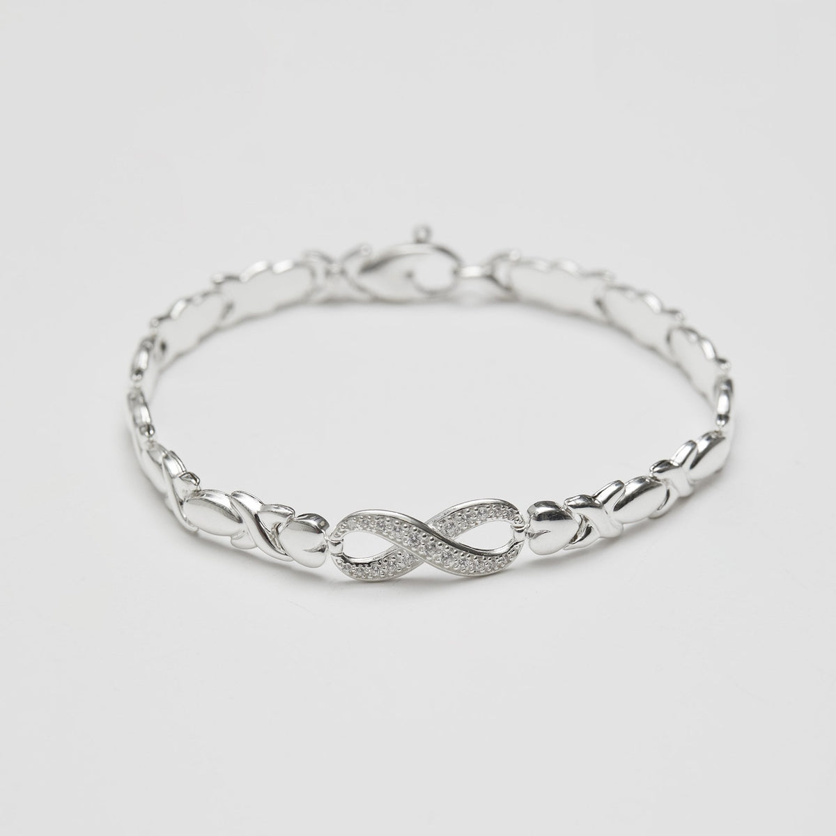 Simply Silver Sterling Silver 925 Infinity Kiss Bracelet