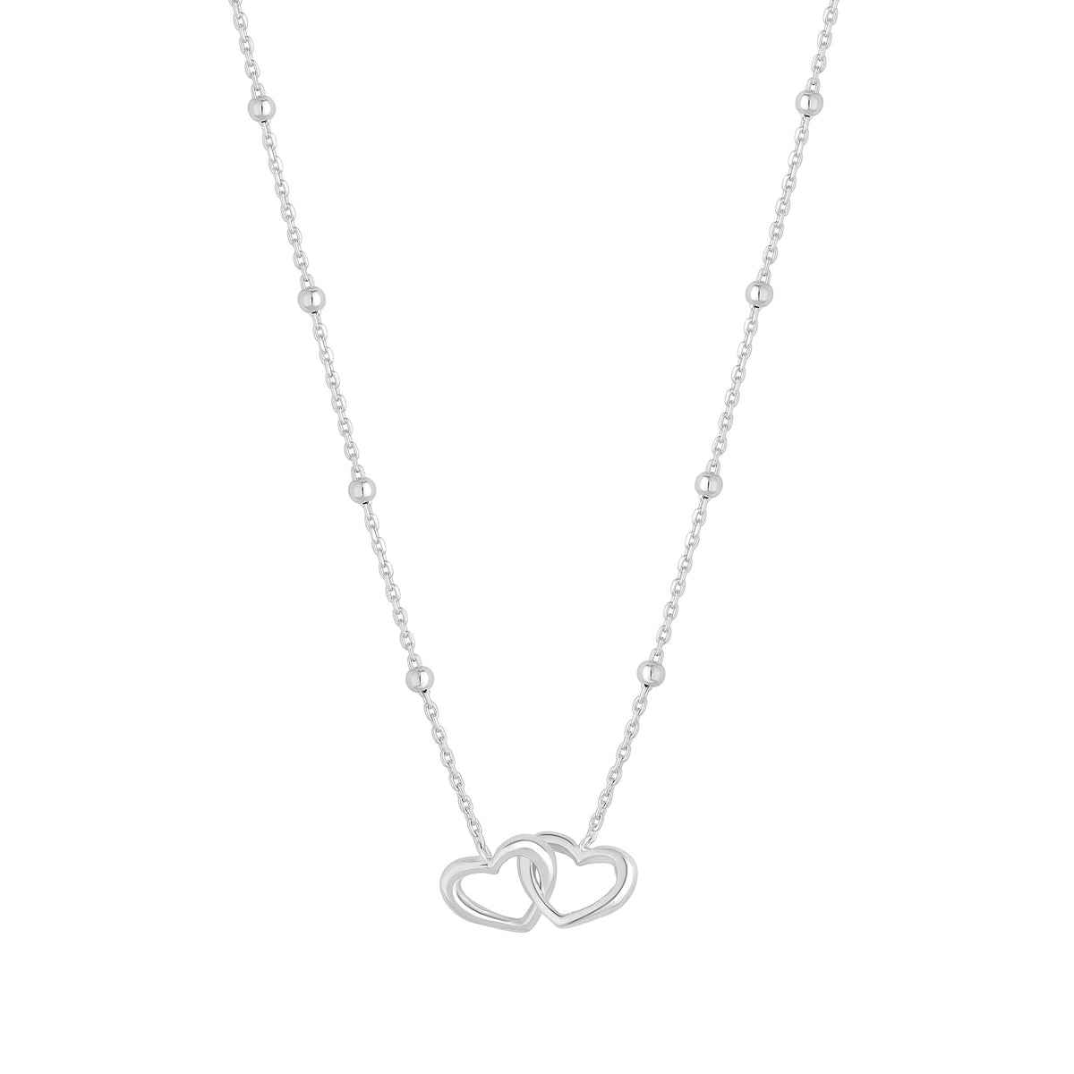 Simply Silver Sterling Silver 925 Interlink Heart Necklace