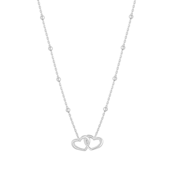 Simply Silver Sterling Silver 925 Interlink Heart Necklace