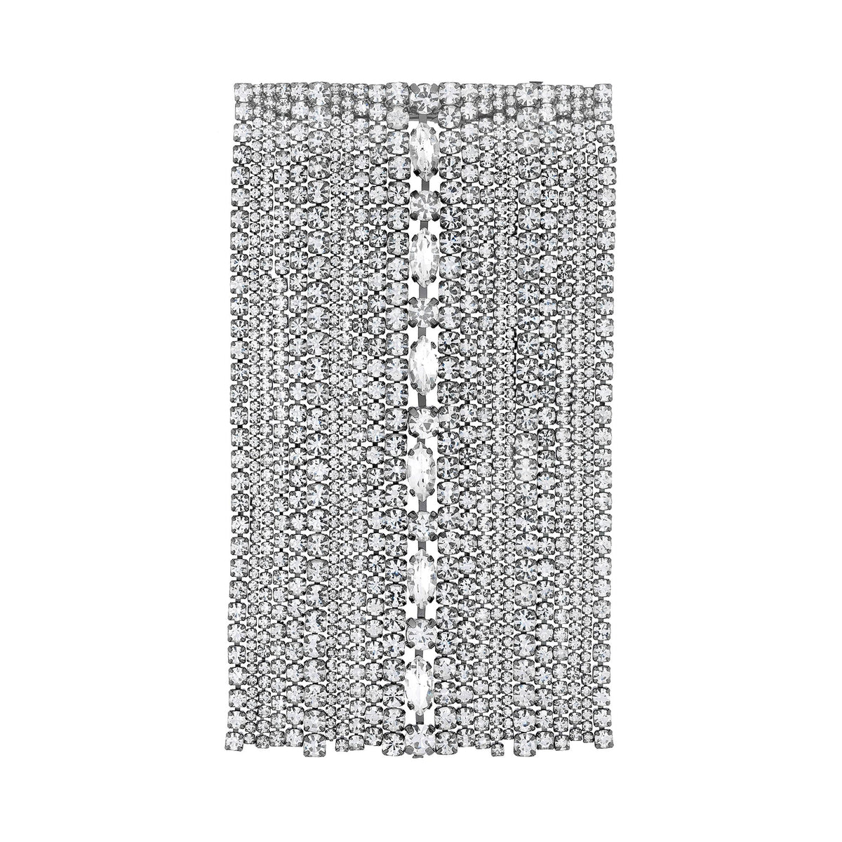Mood Silver Crystal Statement Waterfall Hair Barrette