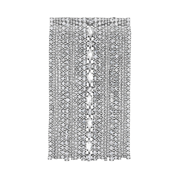 Mood Silver Crystal Statement Waterfall Hair Barrette