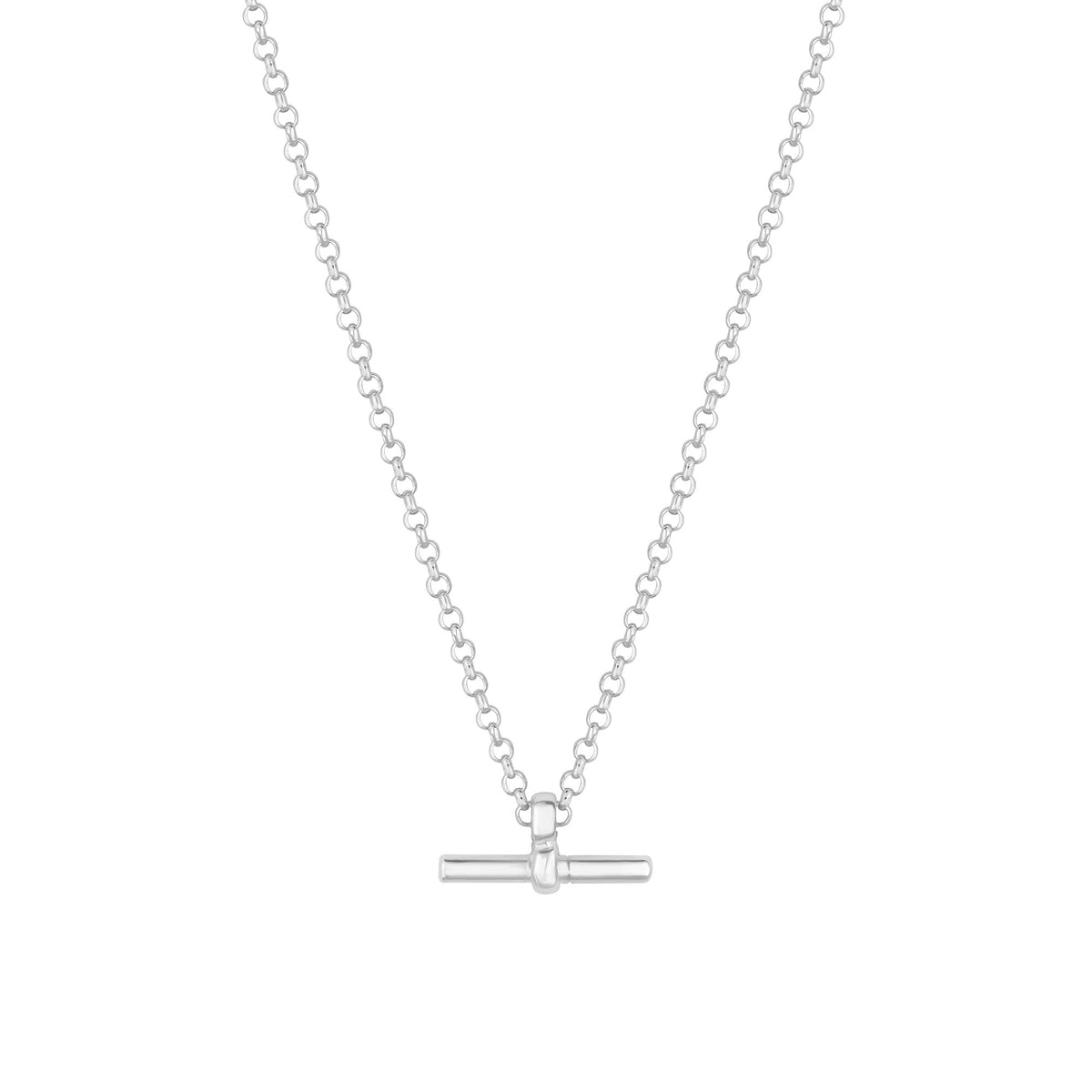 Simply Silver Sterling Silver 925 T Bar Pendant Necklace