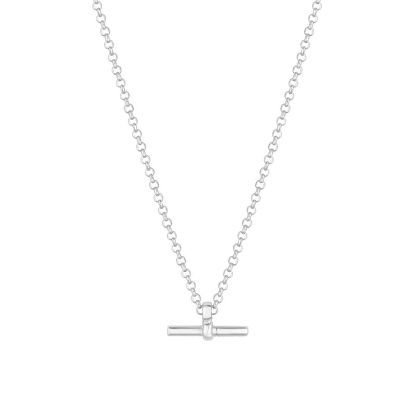 Simply Silver Sterling Silver 925 T Bar Pendant Necklace