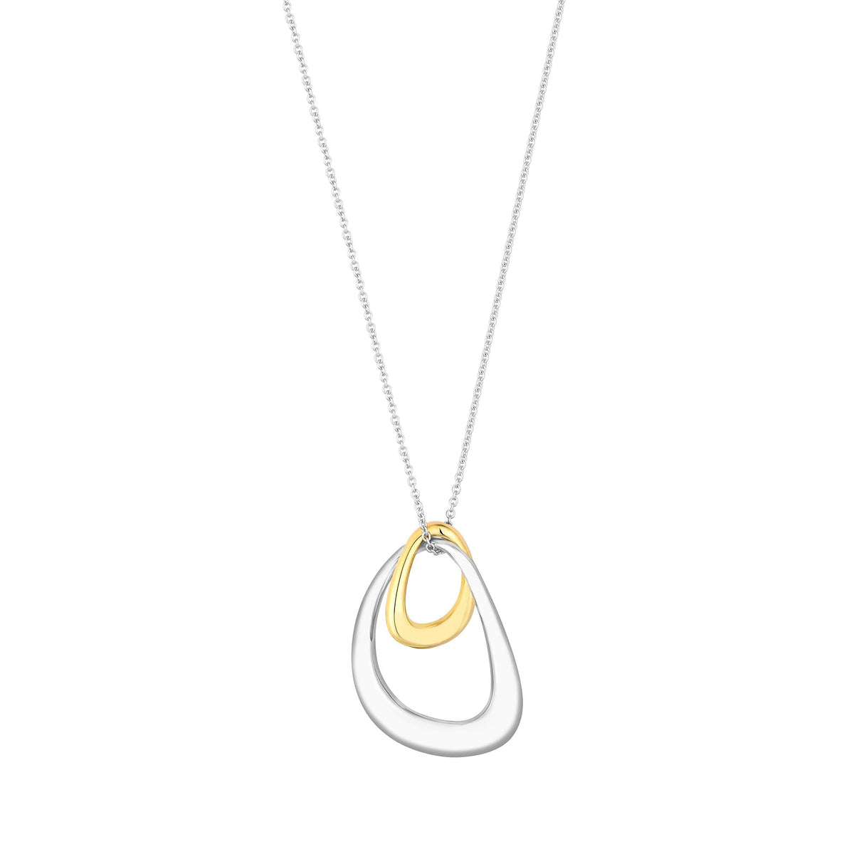 Simply Silver Two Tone Plated Sterling Silver 925 Pendant Necklace