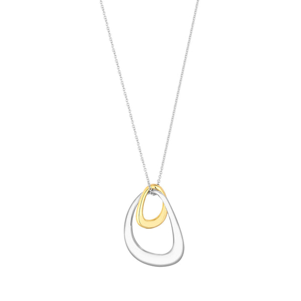 Simply Silver Two Tone Plated Sterling Silver 925 Pendant Necklace