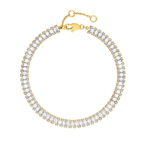 Inicio 14K Gold Plated Recycled Baguette Tennis Bracelet - Gift Pouch