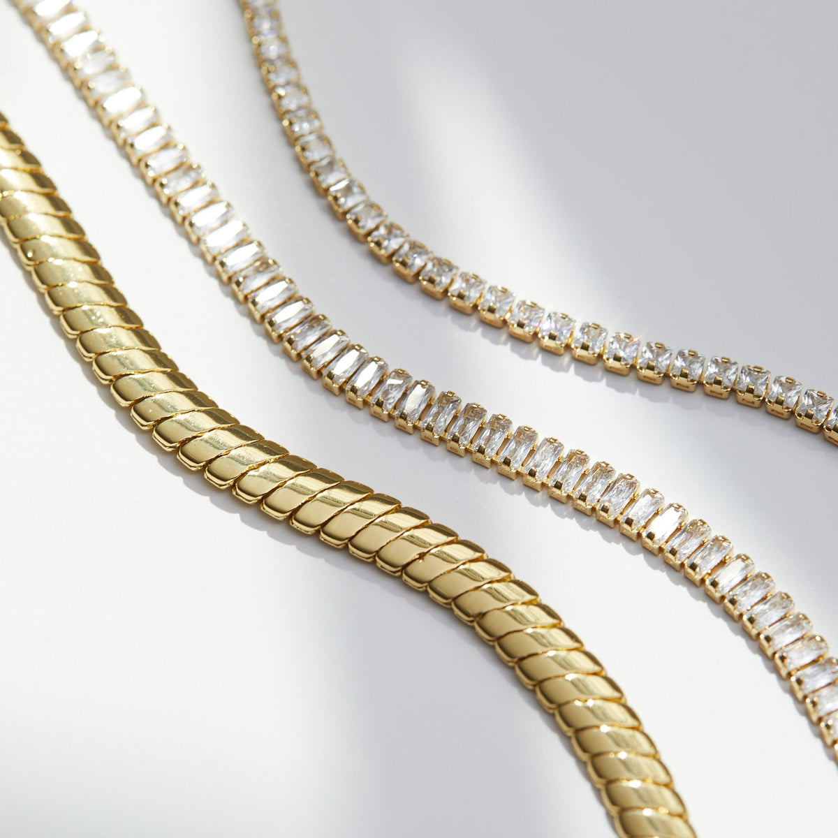 Inicio 14K Gold Plated Recycled Baguette Tennis Bracelet - Gift Pouch