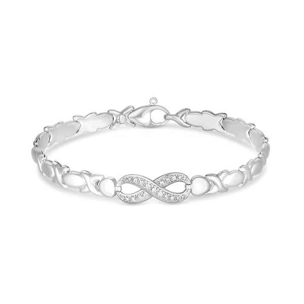 Simply Silver Sterling Silver 925 Infinity Kiss Bracelet
