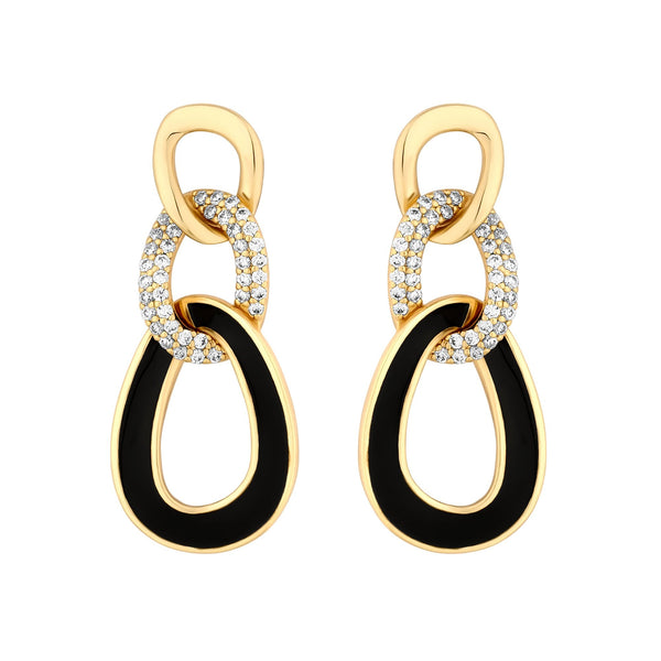 Jon Richard Gold Plated Crystal And Enamel Chain Link Earrings