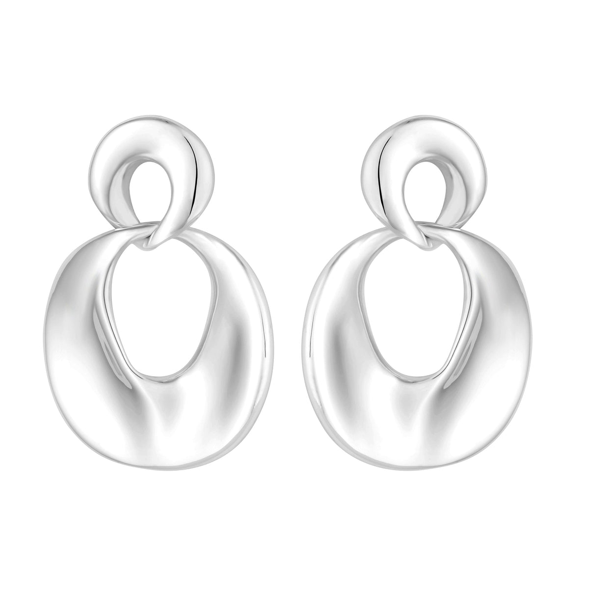 Inicio Recycled Sterling Silver Plated Molten Earrings - Gift Pouch