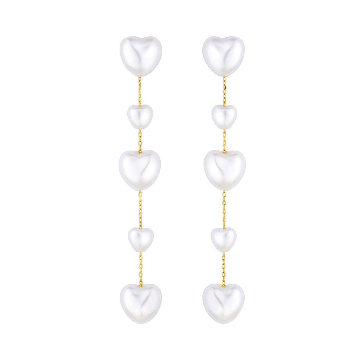 Jon Richard Gold Plated Multi Heart Drop Earrings