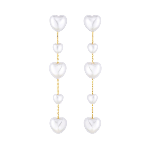 Jon Richard Gold Plated Multi Heart Drop Earrings