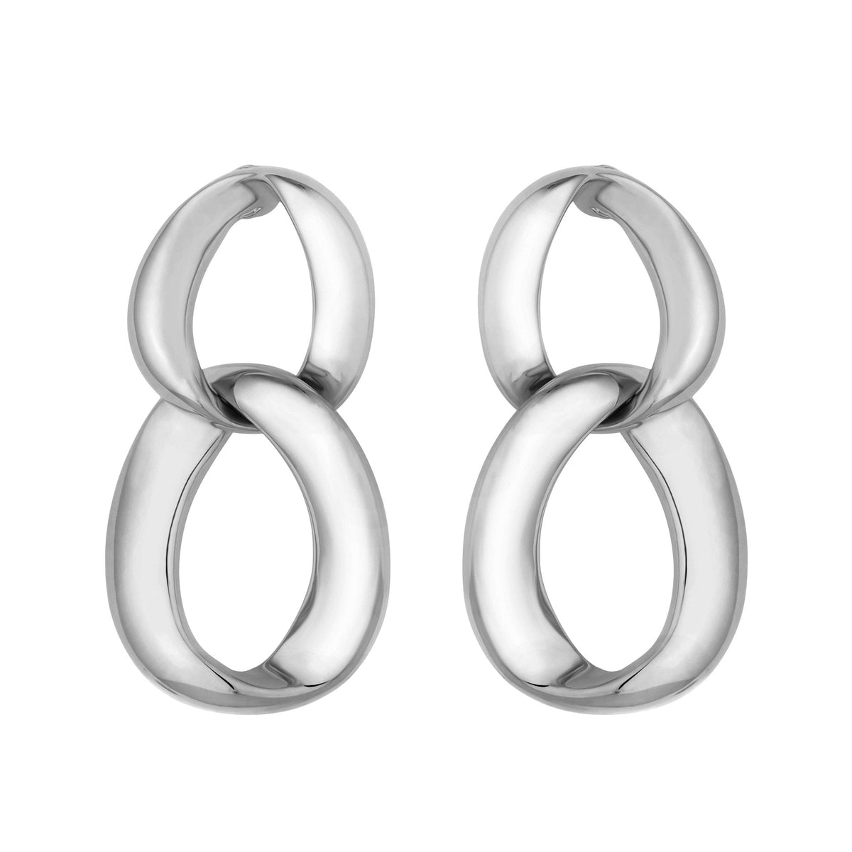 Jon Richard Rhodium Plated Chain Drop Earrings