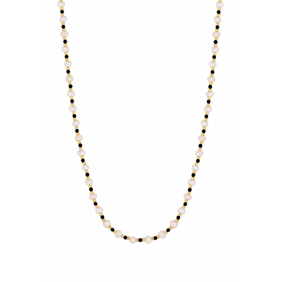 Jon Richard Freshwater Pearl And Black Bead 14" Necklace