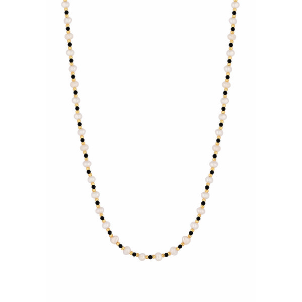 Jon Richard Freshwater Pearl And Black Bead 14" Necklace