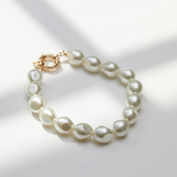 Jon Richard Cream Pearlised Baroque Bracelet