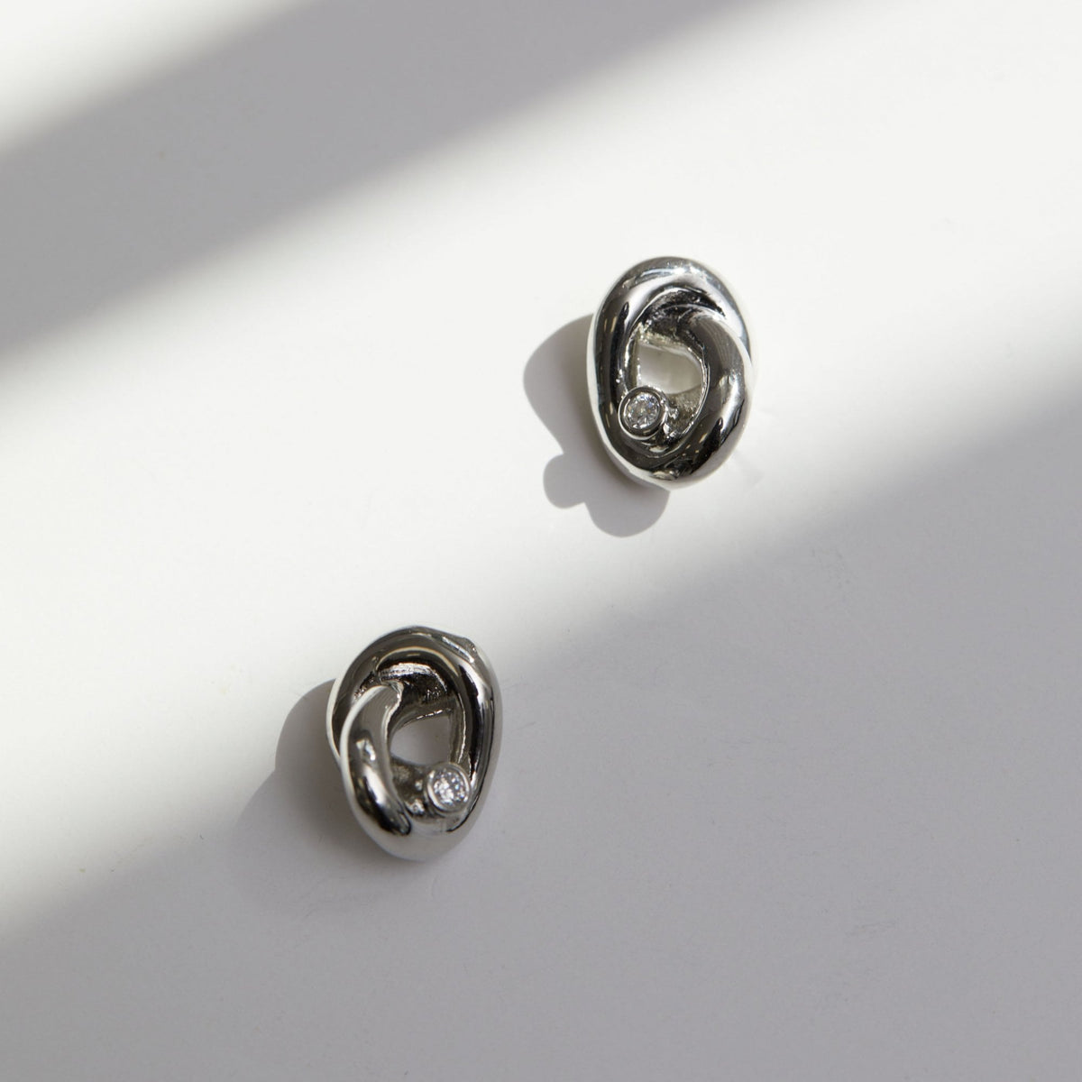 Jon Richard Rhodium Plated Crystal Knot Earrings