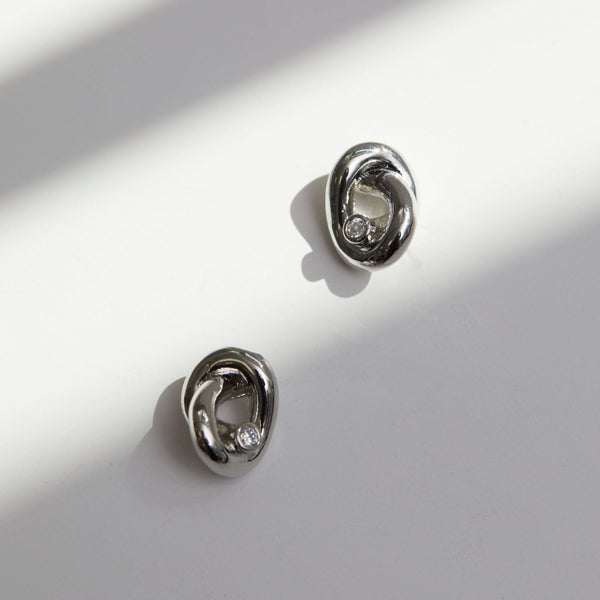 Jon Richard Rhodium Plated Crystal Knot Earrings